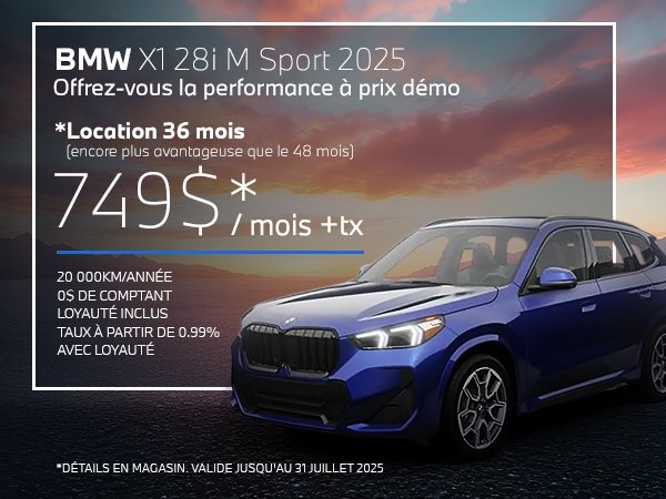 Bannière de BMW X1 28i M Sport 2025